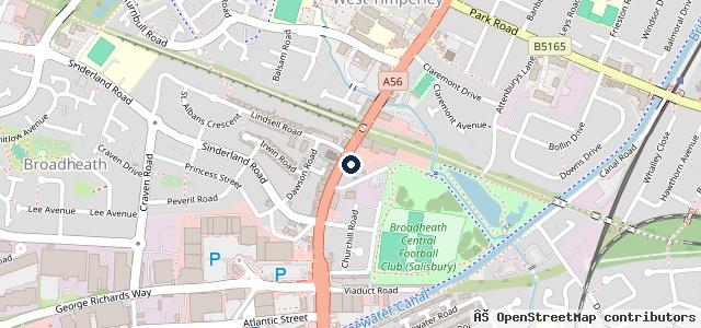 Map showing the location of Ford Service Centre Altrincham