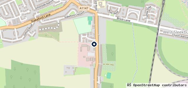 Map showing the location of Stakeford Tyres Ltd