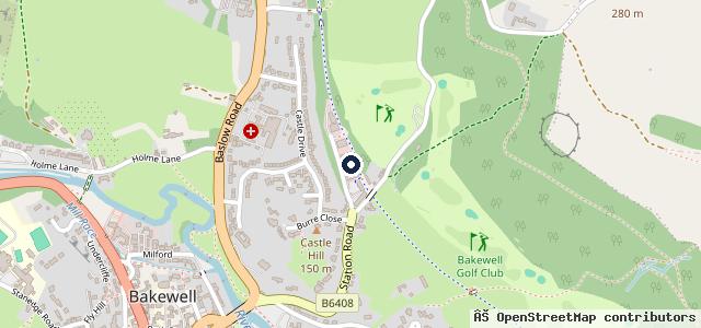 Map showing the location of Bakewell MOT Centre