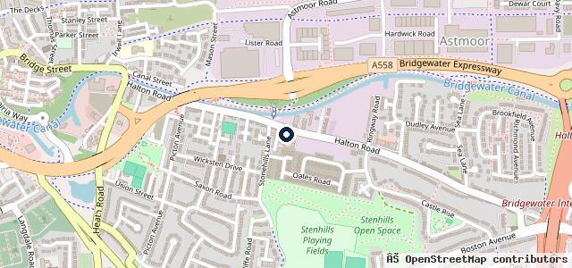 Map showing the location of Runcorn Tyre and service centre