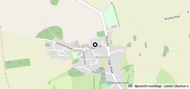 Map showing the location of Ropsley Garage