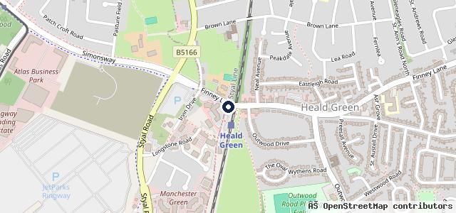 Map showing the location of Heald Green MOTs