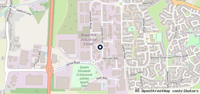Map showing the location of The MOT Centre Melksham Llp