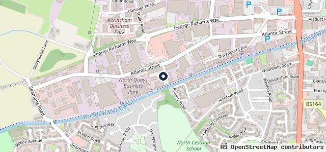 Map showing the location of Altrincham Service Centre