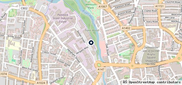 Map showing the location of Halfords Autocentre