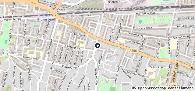 Map showing the location of Plumstead MOT Centre