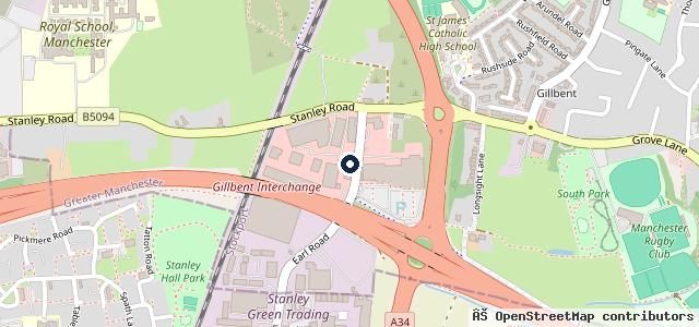 Map showing the location of Cheadle 24hr recovery service