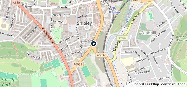 Map showing the location of Formula One Autocentres - Shipley