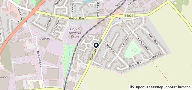 Map showing the location of Yardleys Garage