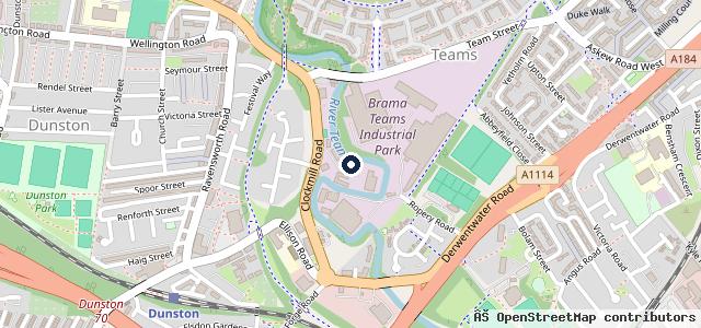 Map showing the location of Clockmill MOT Centre | Gateshead