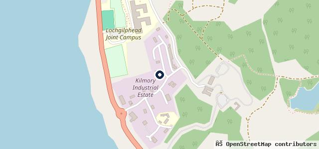 Map showing the location of Kilmory Coachworks