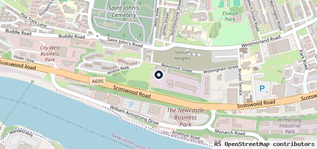 Map showing the location of Newcastle Accident Repair Centre