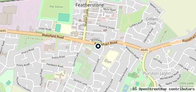 Map showing the location of Donald J Whitcombe