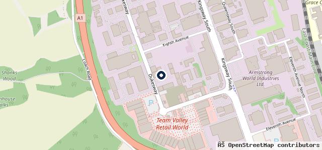 Map showing the location of Team valley mot