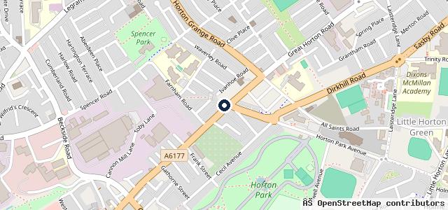 Map showing the location of Great Horton Auto Centre