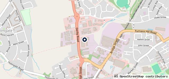 Map showing the location of Clay Cross MOT Centre