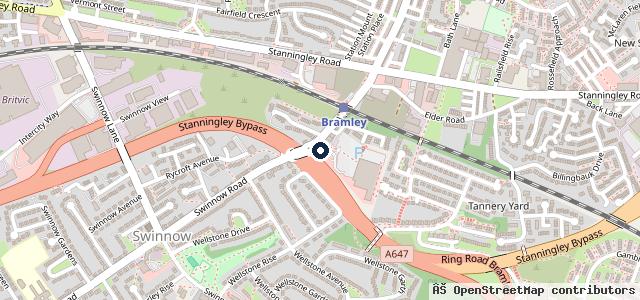 Map showing the location of Mfg Morrisons Leeds Bramley Swinnow road
