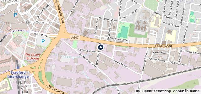 Map showing the location of Bradford Motors