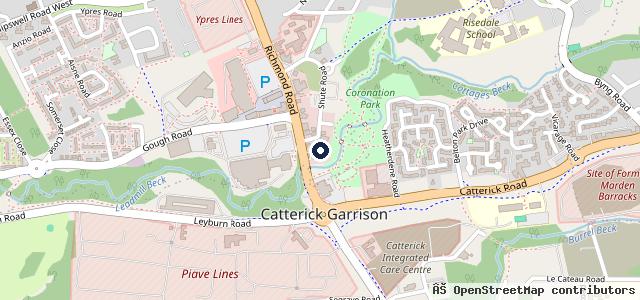 Map showing the location of Garrison Garage (Catterick)
