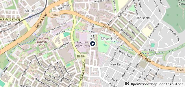 Map showing the location of B and G Autotechs Ltd - BMW MINI VW AUDI Group. Mot Service Centre Oldham