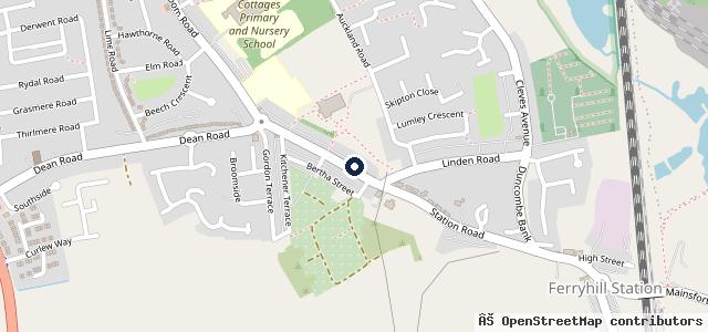 Map showing the location of Broom Road Garage Ferryhill | Ferryhill