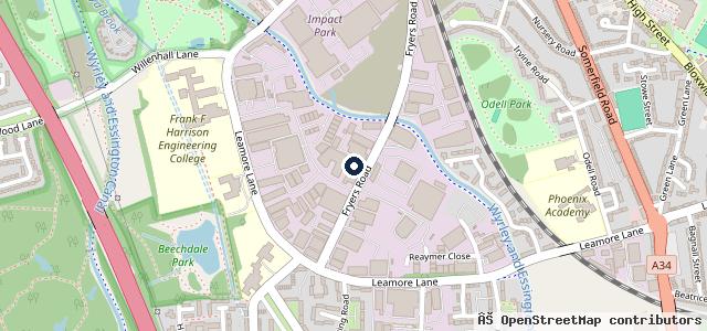 Map showing the location of Midland Autocare - Walsall MOT Centre