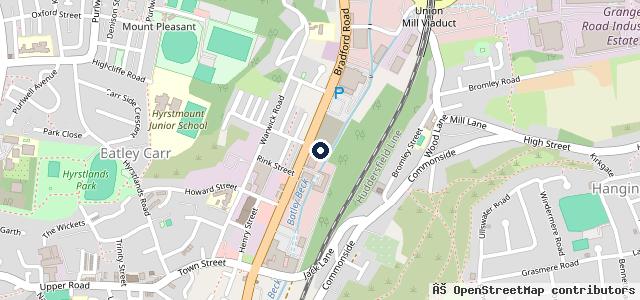 Map showing the location of Batley MOT Centre