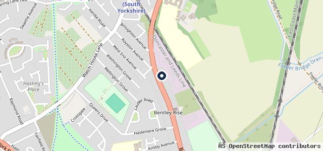 Map showing the location of Bentley MOT & Service Centre
