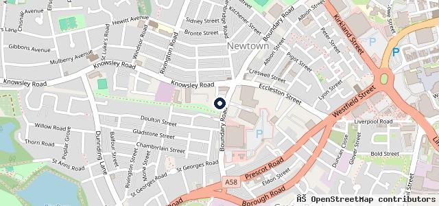 Map showing the location of RAC Approved Garage - Merseyside