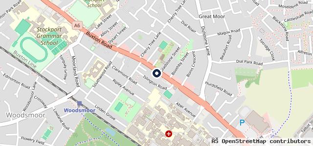 Map showing the location of Stockport Car Supermarket