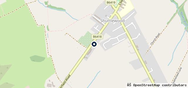 Map showing the location of Hillside Garage