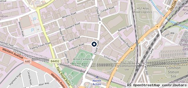 Map showing the location of JT Car Repairs
